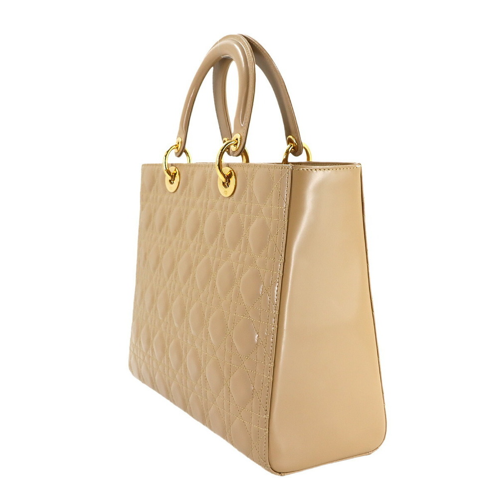 Christian Dior Cannage Lady Hand Shoulder Bag Leather Beige - Picture 4 of 8